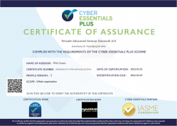 Cyber Essentials Plus Certificate TenCate Advanced Armour Danmark AS